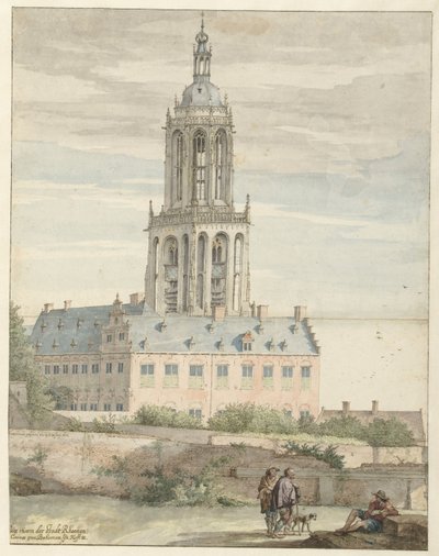 View of the Palace of Frederick V, Elector Palatine, and the Sint-Cunerakerk, Rhenen by Pieter Jansz Saenredam