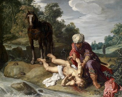 The Good Samaritan Tending the Wounds of the Traveller (Luke 10:25-37) by Pieter Lastman