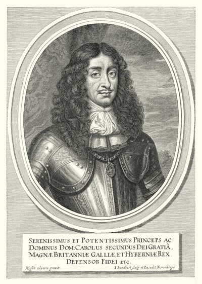 Charles II, King of England, Scotland and Ireland (engraving) by Pieter Nason