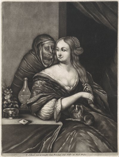 Young Woman and a Matchmaker by Pieter Schenk (I)