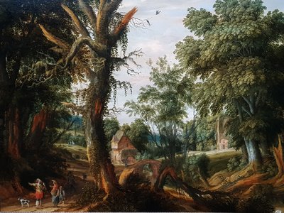 Wooded Landscape with Figures by Pieter Stalpaert