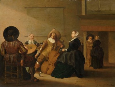 A Musical Company in an Interior by Pieter Symonsz Potter