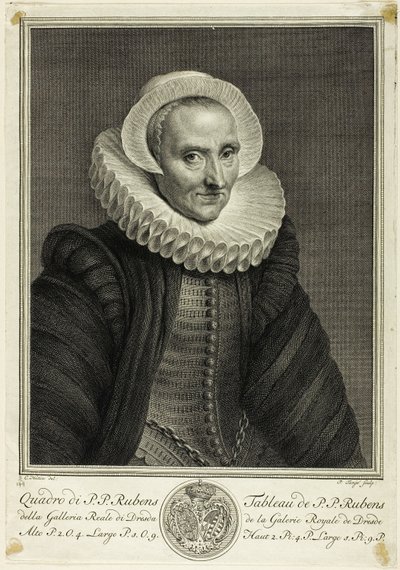 Portrait of a Sixty-year-old Woman, from Collection of Prints after the Most Famous Paintings of the Royal Gallery of Dresden by Pieter Tanjé