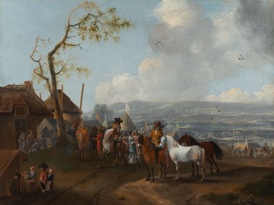 Camp Scene by Pieter Wouwermans or Wouwerman