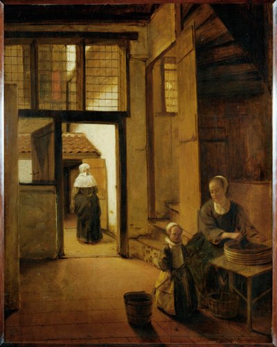 Backyard of a Dutch House by Pieter de (after) Hooch