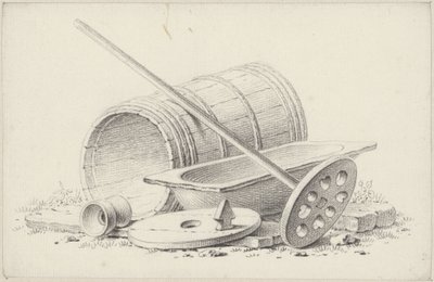Still Life with a Barrel and Tub by Pieter de Goeje