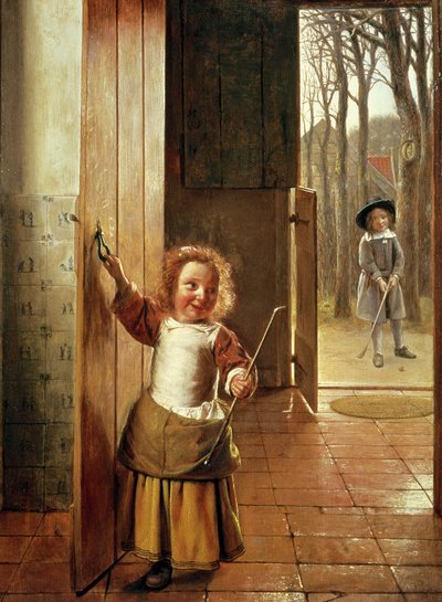 Children in a Doorway with 