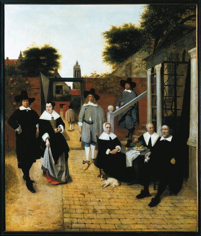 Group portrait of a bourgeois family from Delft by Pieter de Hooch