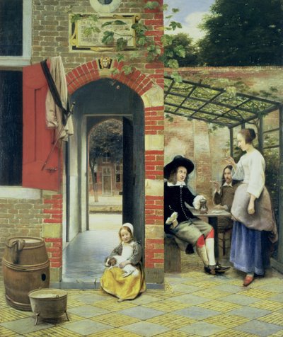 The Courtyard of a House in Delft by Pieter de Hooch