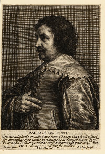 Portrait of Paulus Pontius, Flemish engraver and painter by Pieter de II Jode