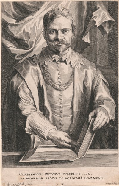 Distinguished Diodorus Tuldenus, Royal Professor at the University of Louvain by Pieter de Jode