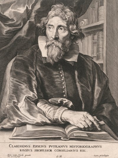 Clarissimus Erycius Puteanus Historiographus, Regius Professor Consiliarius Etc. by Pieter de Jode
