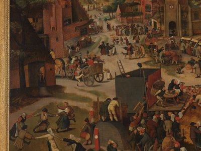 A Village Festival, With a Theatrical Performance and a Procession in Honour of St Hubert and St Anthony by Pieter Brueghel the Younger