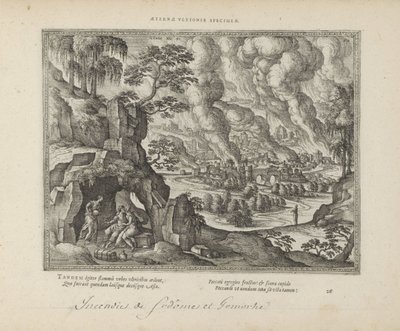 Destruction of Sodom and Gomorrah / Lot and His Daughters by Pieter van der Borcht (I)