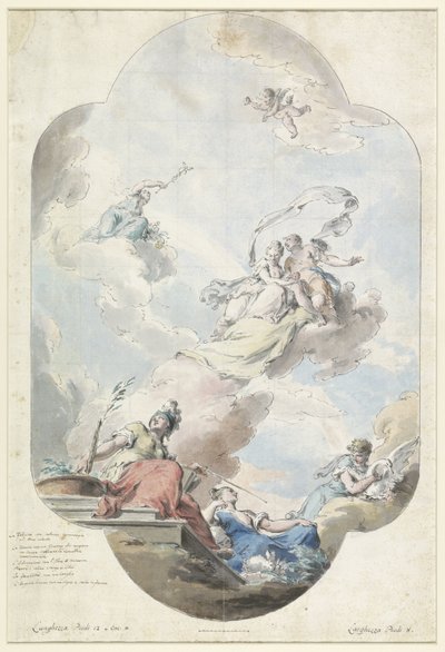 Design for a Ceiling Painting with a Nuptial Allegory by Pietro Antonio III Novelli