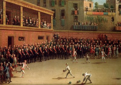 Italian Ball Game (Palla a Bracciale) in Interior by Pietro Fabris
