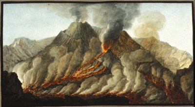 The erupting Vesuvius (gouache by Pierre Fabris at the request of Sir William Hamilton) by Pietro Fabris