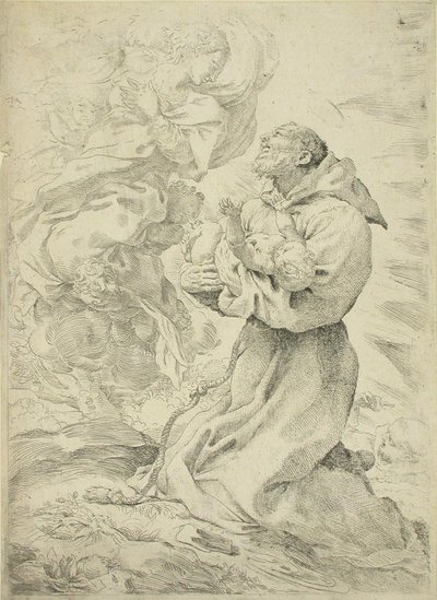 Francis of Assisi with the Christ Child in His Arms by Pietro Faccini