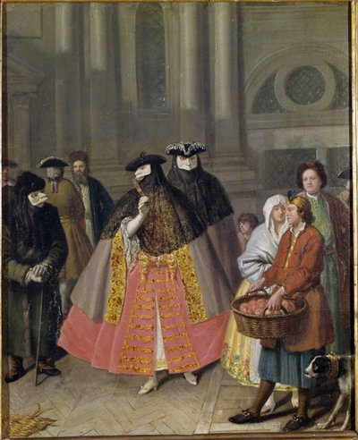 Conversation with Masks or the Apple Seller by Pietro Longhi