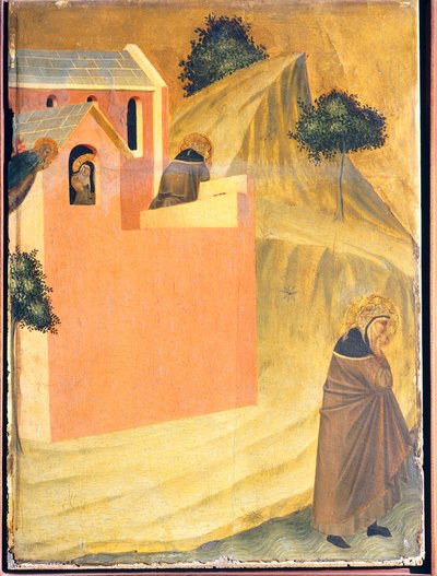 The Blessed Escapes from the Convent and Crosses the River Lamone by Pietro Lorenzetti