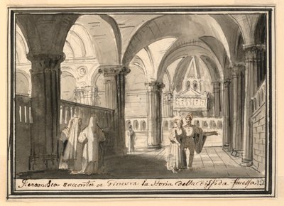Stage Design, Interior of Church by Pietro Narducci