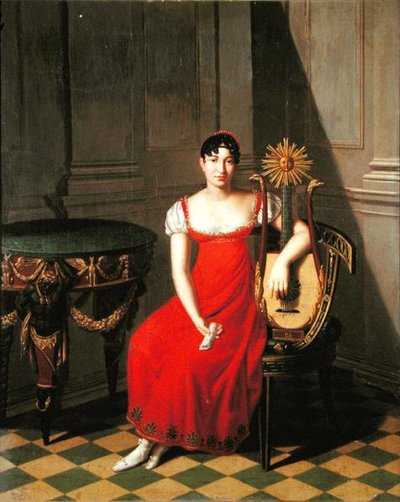 Lady with a Harp Lute by Pietro Nocchi