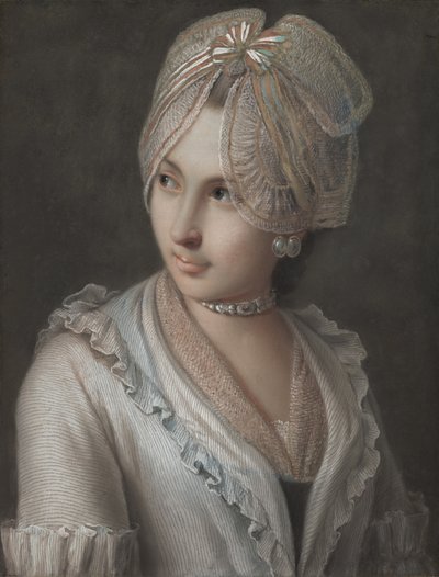 An Elegant Young Lady with a Lace Cap by Pietro Antonio Rotari