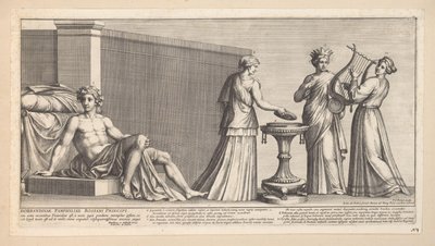 Aldobrandini Wedding (Right Part) (Nova nupta in geniali thalamo) by Pietro Sante Bartoli