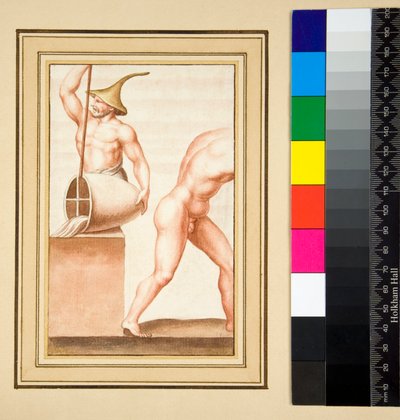 Copy of a mosaic of a Man with pointed cap pouring from vase by Pietro Santi Bartoli
