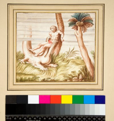 Copy of a Mosaic of Man and Crocodile by Pietro Santi Bartoli