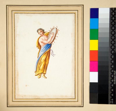 Draped figure beating a drum by Pietro Santi Bartoli