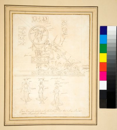 Sketch of part of a ceiling fresco by Pietro Santi Bartoli