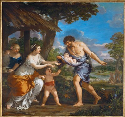 Romulus and Remus Found by Faustus by Pietro da (1596-1669) Cortona