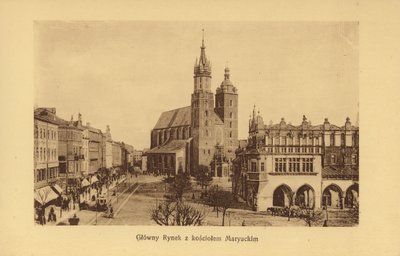 Krakow-Krakau: Main Market Square with St. Mary