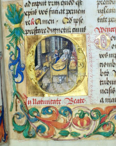 Birth of the Virgin Mary from the Pontifical of the Bishop Erasmus Ciolek, c.1510 by Polish School