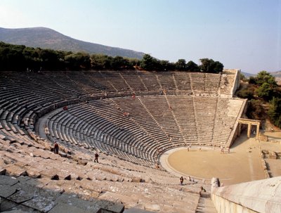 View of the theatre of Epidaurus realized by the architect Polyclete the Younger in Greece by Polycletus (active c.450 c.415 BCE)