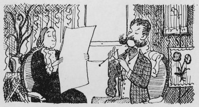 Man Knitting by Pont