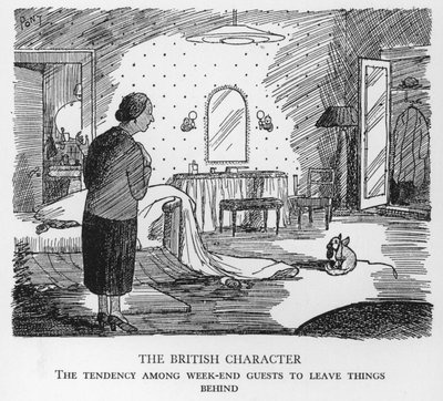 The British Character, The tendency among week-end guests to leave things behind by Pont