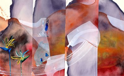 Abstract Blue Botanicals by Poonam Choudhary