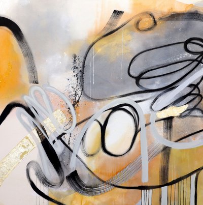 Fluid Strokes Gold Accents by Poonam Choudhary