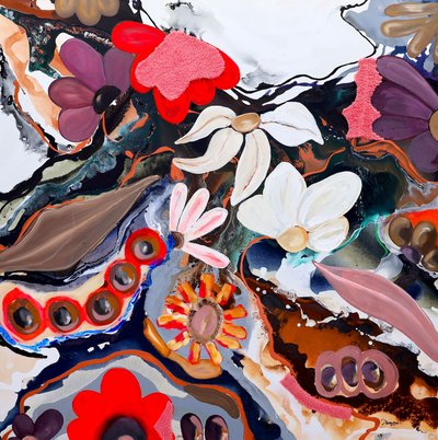 Vibrant Abstract Garden by Poonam Choudhary