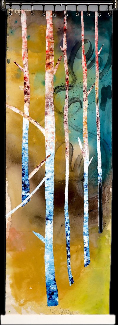 Vibrant Birch Trees by Poonam Choudhary