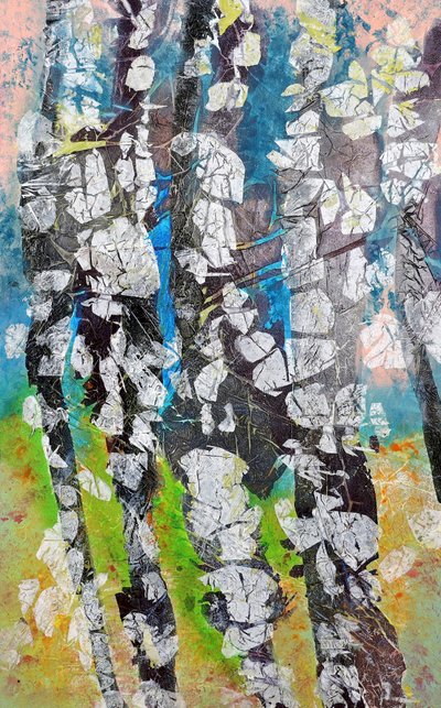 Vibrant Birch Woods by Poonam Choudhary