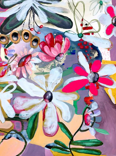 Vibrant Floral Abstract by Poonam Choudhary