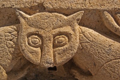 Detail of a zoomorphic Capital from one of the original columns by Portuguese School
