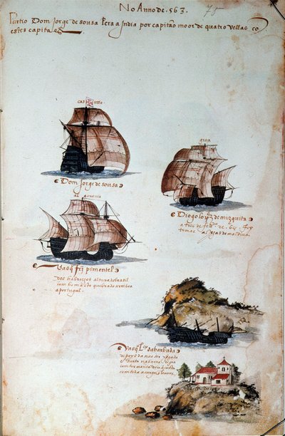 Manuscript Page: Memories of the Armadas of Portugal under King Manuel I by Portuguese School