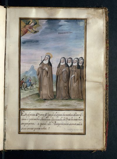 Pilgrimage, from a history of the peregrinations of the Syon Nuns, compiled in Lisbon in the early 17th century by Portuguese School