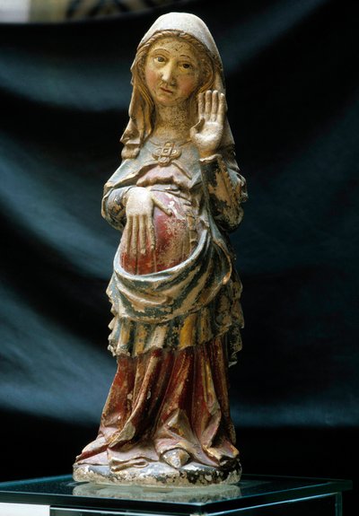 Representation of the Pregnant Virgin with a Hand on Her Belly by Portuguese School