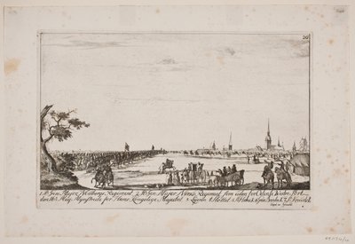 Frederik V Inspects the Regiments Outside Vestre Port in Odense by Poul Isac Grønvold