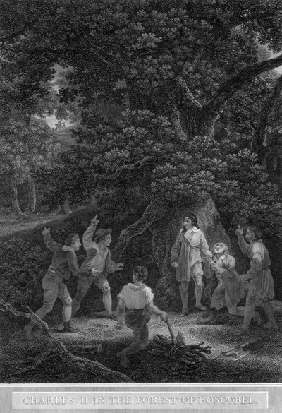 Charles II in the Forest of Boscobel by Pouney and Rhodes